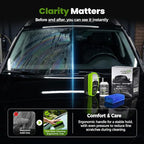 Automotive Oil Film Cleaning Brush, Upgrade 2.0 Glass Cleaning Board for Car Windows, Windshield Cleaner with Cloth, Glass Oi