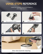 Baiwade Cordless Handheld Car Vacuum Cleaner, 15000PA High Power 2-in-1 Mini Vacuum Duster & Inflator with LED Display Screen