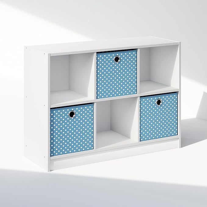 Furinno Cubic Closet Organizers and Storage, 6-Cube Closet Organizer with Bins, Open Shelf Storage, for Wardrobe, Bedroom, Li