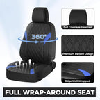 FLORICH Front Car Seat Covers, Leather Seat Covers for Cars, Waterproof Car Seat Protector Breathable, Front Seat Covers for 