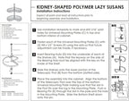 KV Lazy Susan Kidney Shaped 2 Polymer Shelves 24" (Set) White