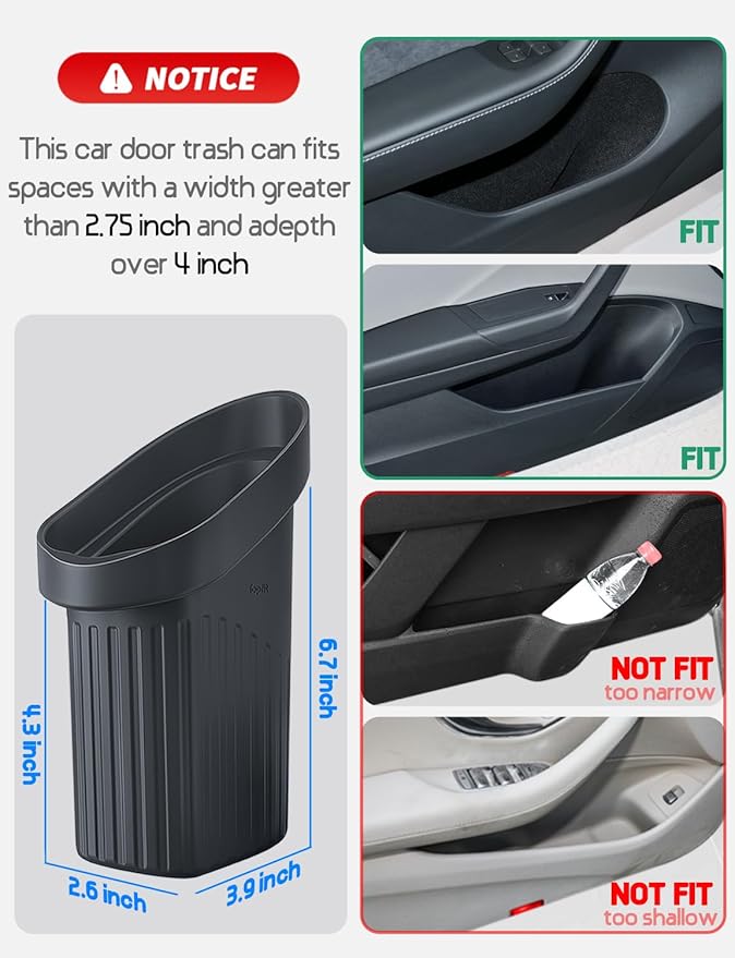 BMZX Car Trash Can Trash Bin, Accessories for Interior Mini Garbage Can, Car Door Trash Can,Multifunctional Organizers and Storage, Home and Office