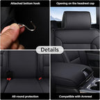Coverado Chevy Silverado Seat Covers Full Set, Faux Leather Car Seat Covers Fit for 2014-2018 1500, 2015-2019 2500HD 3500HD C