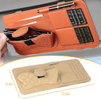 Sun Visor Organizer for Lincoln Navigator 2010-2025 Multifunctional PU Leather Organizer with Sunglasses Holder Pocket Car Interior Accessories, Beige Style