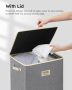 SOLEDI Laundry Hamper with Lid 100L Large & Tall Collapsible Laundry Basket, Clothes Hamper with Bag Removable Easy to Carry,