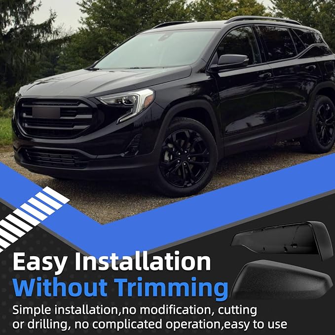 Driver Side Mirror Cover Replacement for Chevrolet Equinox 2018 2019 2020 2021 2022 2023, for GMC Terrain 2018-2023 - Left Side Mirror Covers, Rear View Mirror Cap Accessories Textured