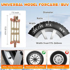 Snow Chains for Car SUV Pickup Trucks, Adjustable Portable Universal Emergency Anti Skid Snow Car Tire Chains for Tire Width 