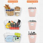 Pegboard Basket Organizers, Peg Board Large Baskets Hooks Bins Cups Tool Organizer 6 Pack Set, Wall Storage Display Hanging A
