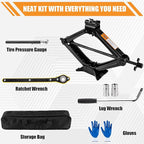 Portable Car Jack Kit, 2 Ton (4409 lbs) Scissor Jack for Car, Upgrade Emergency Spare Tire Changing Repair Kit, Scissor Jack 
