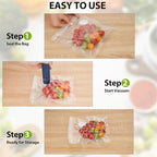 60PCS ATOSUN Vacuum Sealer Bags for Food, upgraded Air Valve, BPA -Free Vacuum Sealing Food Storage Bags, Reusable Sous Vide 