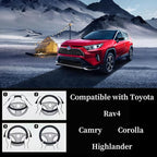 Yangday Leather Steering Wheel Cover for Toyota RAV4 Corolla Camry Highlander, 14.5-15 inches Car Steering Wheel Cover with N