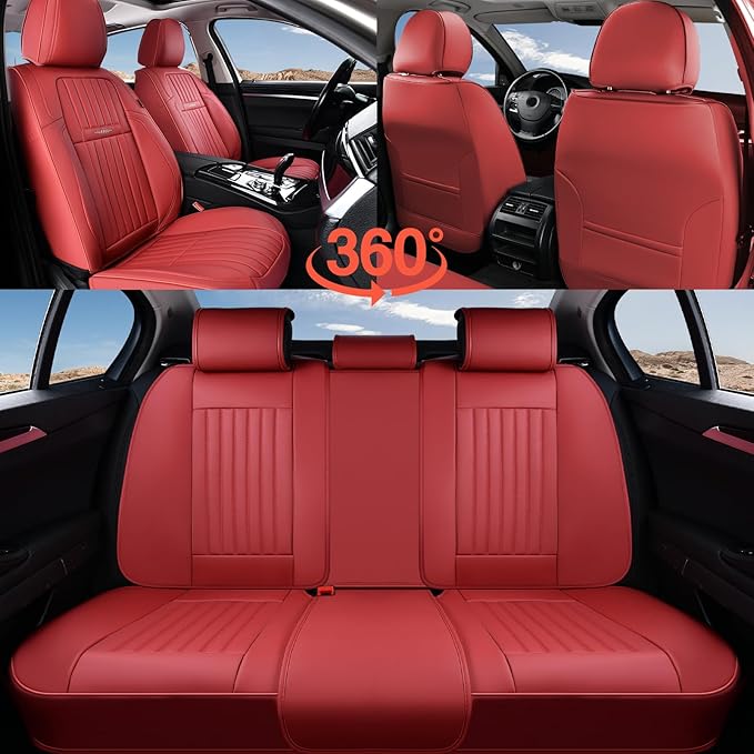 Coverado Car Seat Covers Front Seats, Seat Covers for Cars, Car Seat Protector, 2-Pack Car Seat Cushion Nappa Leather, Waterp
