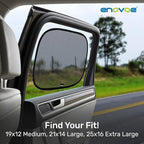 Enovoe Car Window Shade for Baby - (4 Pack) - XL - 25" x 16" - Cling Car Sun Shade for Windows - Sun, Glare and UV Rays Protection for Your Child