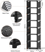 Narrow Shoe Rack 8 Tier, Slim Vertical Shoe Organizer for Small Spaces, Stackable Shoe Storage Shelf with Metal Frame & Fabri