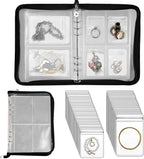Travel Jewelry Organizer Transparent Jewelry Storage Book Set with Anti-oxidation Pocket Traveling Necklace Earring Organizer