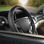 GIANT PANDA Microfiber Leather Steering Wheel Cover for Honda Accord,Civic,CR-V,HR-V,Pilot(Diamond-Pattern-Black-Standard Siz