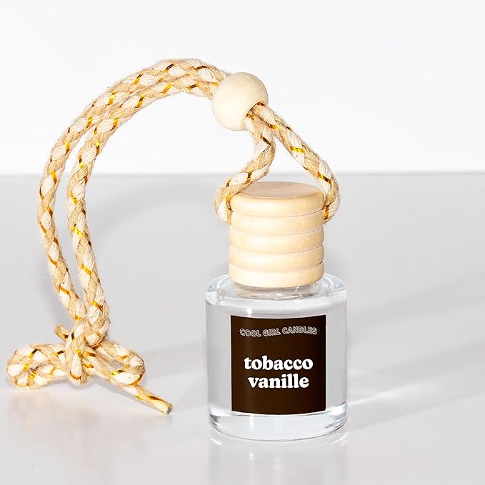 COOLGIRLCANDLES Tobacco Vanille Car Hanging Fragrance Oil Diffuser for Essential Oils, Long Lasting Car Diffuser Bottle