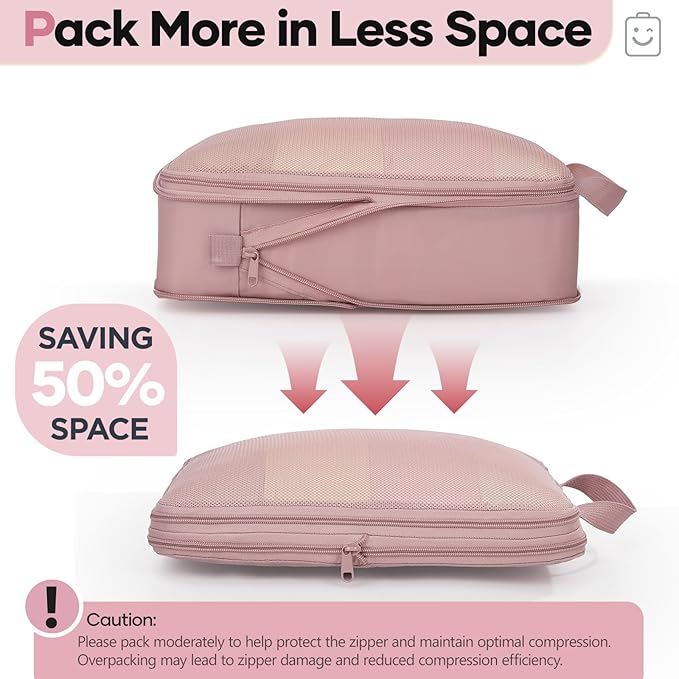 Veken 6/9/11 Set Compression Packing Cubes for Travel Essentials,Compressible Expandable Large Luggage Suitcase Organizer Bag