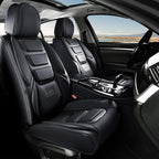 Coverado Car Seat Covers Full Set, Seat Covers for Cars, Front Seat Covers and Back Seat Cover Waterproof Leather Automotive 