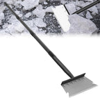 Garden Cleaning Shovel, Floor Scraper, Ice Scraper, 59 Inch Adjustable Heavy Duty Snow Scraper Long Handle, Garden Flat Shovel for Lawn Edging Weeding Digging Snow Removal and Ice Scraping, Sliver
