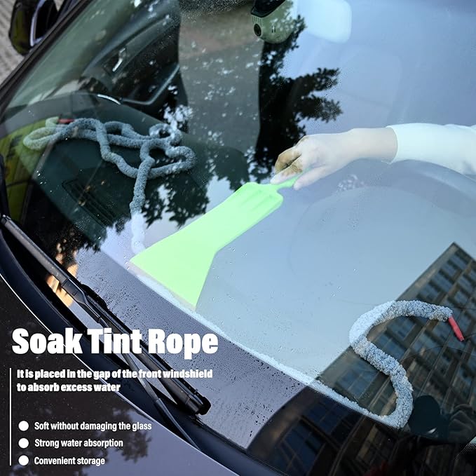 10 Feet Soft Water Absorbent Rope Tint Tools, Window Tint Film Install Water Drying Absorbed Rope, Automotive Windshield