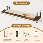 48inch Floating Shelves for Wall,10" Deep Floating Shelves with Metal Brackets,Wall Mounted Hanging Floating Shelf,Wide Displ