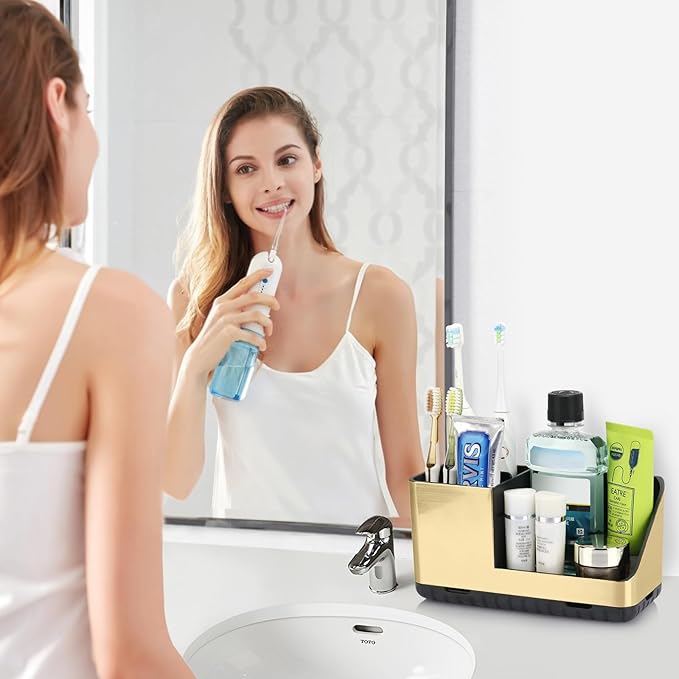 PARKMANI Toothbrush Holders for Bathroom Countertop Organizer, Kids Electric Toothbrush and Toothpaste Holders, Bathroom Acce