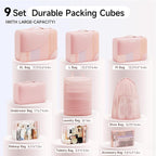 11 Set / 9 Set Packing Cubes for Travel,Gifts for Women Mom Kids,TSA Approved Bags for Makeup, Cosmetic, Toiletry, Organizers