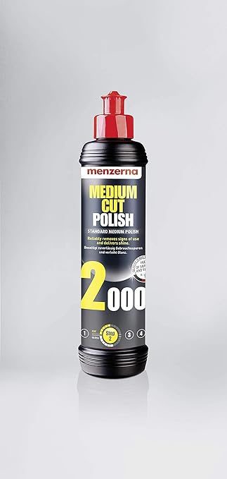Menzerna Medium Cut Polish 2000 8 fl oz - The Classic fine Abrasive Polish for The Removal of moderately deep Scratches (Former PO91E &PO91L)