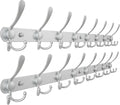 Dseap Coat Rack Wall Mount - 29.5” Long 8-Tri-Hooks Heavy Duty Coat Hanger Rail Wall Hooks for Hanging Coats Hats Clothing Cl