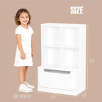 UTEX Kids Bookshelf and Toy Storage Organizer, Toddlers Bookcase with Cubbies, Adjustable Wood Shelf with Drawer for Bedroom,