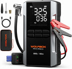 WOLFBOX 3000A Jump Starter with Air Compressor, 59.2Wh&160PSI Portable Car Battery Jump Starter with 65W Fast Charge, 12V