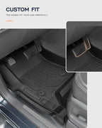 All Weather Floor Mats 2014-2018 for Chevy Silverado & GMC Sierra 1500, 2015-2019 2500HD 3500 HD, Only Crew Cab & Front Center Console & Bucket Seat, Waterproof TPE Rubber Car Accessories