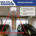 Maxsa 37313 Park Right Dual Laser Parking Guide for Garage with Adjustable 360-Degree Lasers, Motion Activated, AC Adapter an