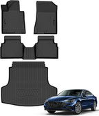 Auxko All Weather Floor Mats Cargo Mat Fit for Kia K5 FWD 2021-2026 & Hyundai Sonata (Only FWD & Gas) 2020-2026 TPE Liners Accessories Guard Odorless Anti-Slip All Season Black
