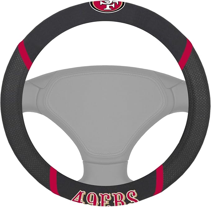 FANMATS NFL Unisex-Adult Embroidered Steering Wheel Cover