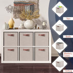 Ornavo Home 11 x 11 Storage Cube Bins, Foldable Collapsible Fabric Storage Bins Box Linen Shelf Basket Cube Organizer for Clo