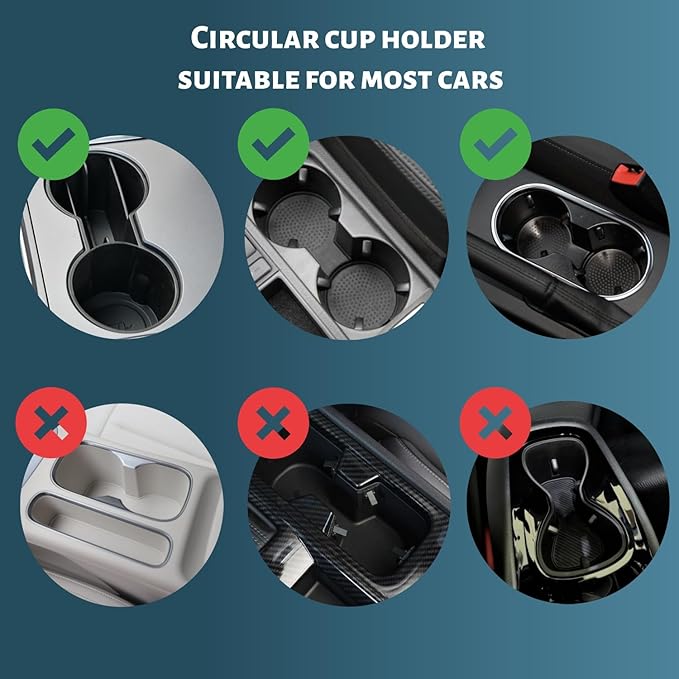 2-in-1 Car Cup Holder Adapter, Multifunctional Front seat Adjustable Cup and Beverage Holder, Compatible with car Circular Cu
