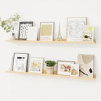 Picture Ledge Shelf, Floating Shelves Set of 2, 40 Inches Solid Wood Nursery Book Shelves for Toys Storage, Kids Bookshelf Wa