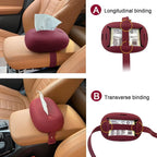 Car Tissue Holder,Silicone Tissue Box Cover with Adjustable Strap,Car Tissue Box Organizer for Backseat, Center Console and Sun Visor(7.4 * 5.1 * 2.5in)