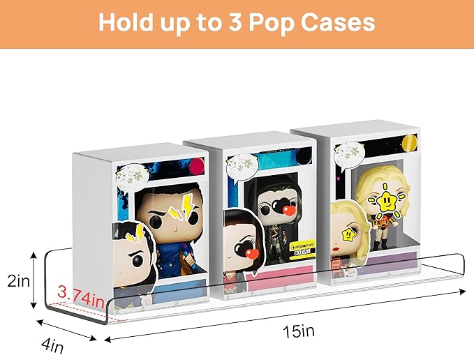 upsimples 10 Pack Acrylic Shelves Wall Organizer and Storage, 15" Display Shelf for Figure, Toy Cars, Perfume, Kids Bookshelf