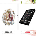 Siveit Velvet Jewelry Tray 48 Grid Jewelry Display Tray Organizer Box with Transparent Lid Rings Earrings Necklaces Pendants 