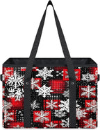 Reusable Grocery Bags Heavy Duty Shopping Bags Foldable Large Tote Bags with Long Handles & Hard Bottom