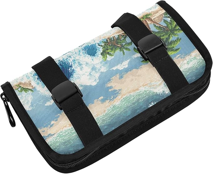 Car Tissue Holder Car Visor Organizer Tissue Box Holder for Car Sun Visor Organizer with Car Vehicle Accessories Essentials Interior for Women Men Blue Wave Palm Beach Cloud