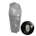 Rhinestone Car Trash Can with Lid, Sparkly Garbage Can, Diamond Design Small Automatic Portable Trash Can for Automotive, Home, Office, Kitchen, Bedroom.