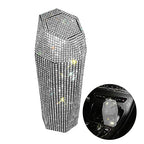 Rhinestone Car Trash Can with Lid, Sparkly Garbage Can, Diamond Design Small Automatic Portable Trash Can for Automotive, Home, Office, Kitchen, Bedroom.