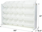 Humble Crew Extra-Large Toy Organizer with 20 Plastic Bins – White/White Storage Rack with 4-Tier Shelves, Anti-Tip Safety, f