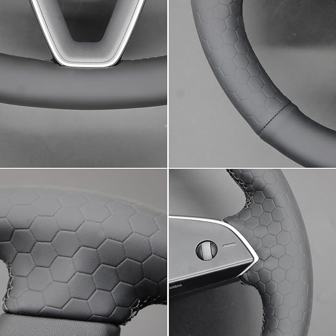 MEWANT DIY Stitching Steering Wheel Cover Wrap for Tesla Model 3 Highland 2023-2025/Model Y 2025 Highland for Tesla Model 3/Model Y Accessories