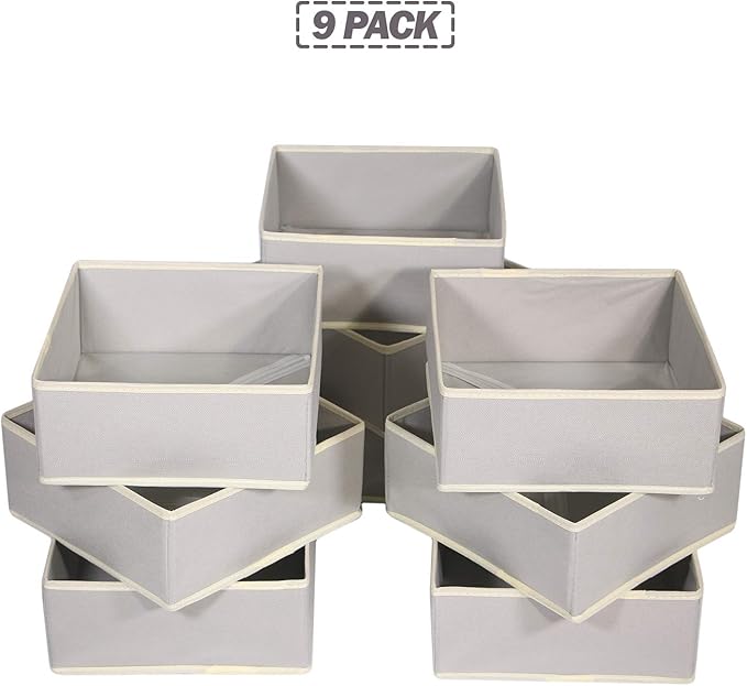 DIOMMELL Foldable Cloth Storage Box Closet Dresser Drawer Organizer Fabric Baskets Bins Containers Divider for Clothes Underw