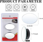 LivTee Blind Spot Car Mirror, Oval HD Glass Frameless Convex Side Mirror Blindspot, Reusable 360° Wide Angle Rear View Car Mirrors with Powerful Adjustable Suction Cup - Exterior Mirrors